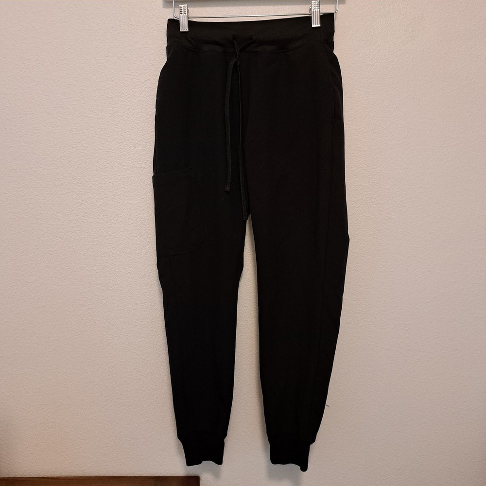 Mandala Womens Equa-Tek Cargo Jogger Scrub Pants Black Petite XXS